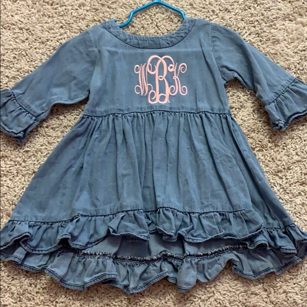 Monogrammed jean dress